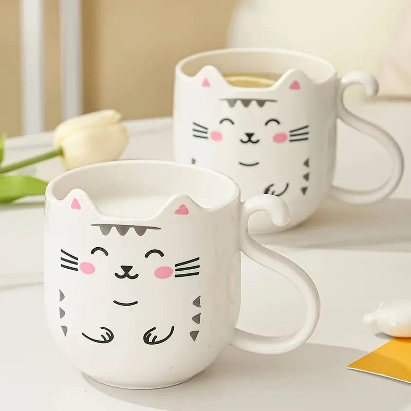 Cartoon Cat Mug - Thickened Travel Mouthwash Cup