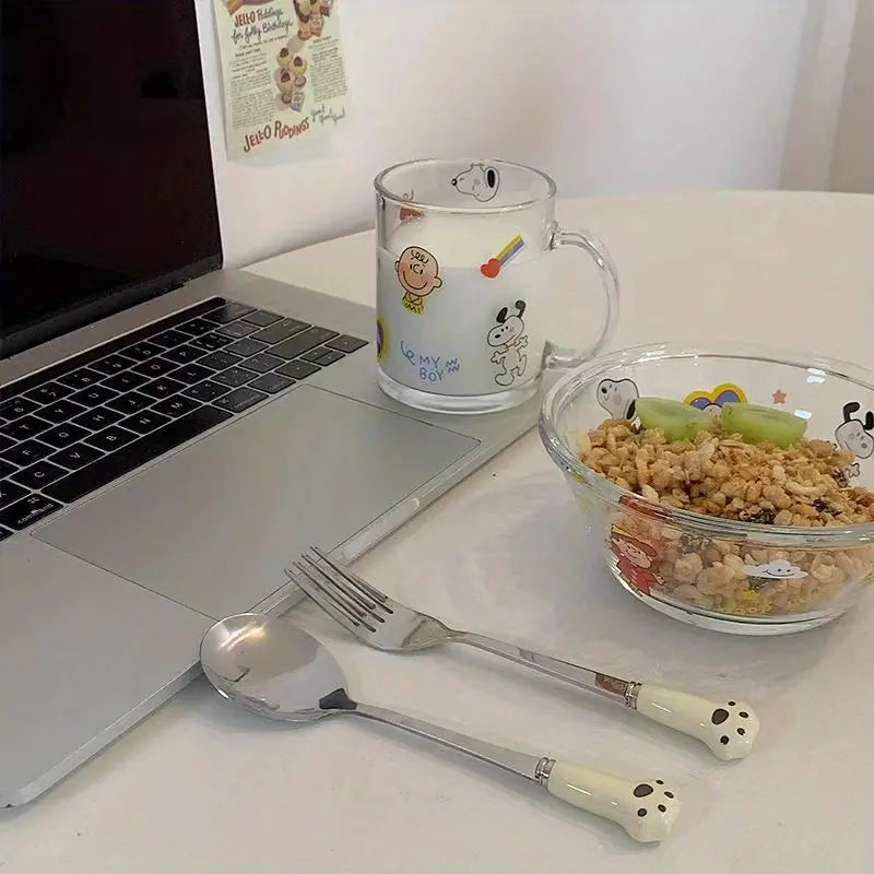 Cat Paw Handle Stainless Steel Spoon Fork Set (2pcs)