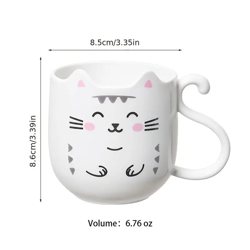 Cartoon Cat Mug - Thickened Travel Mouthwash Cup