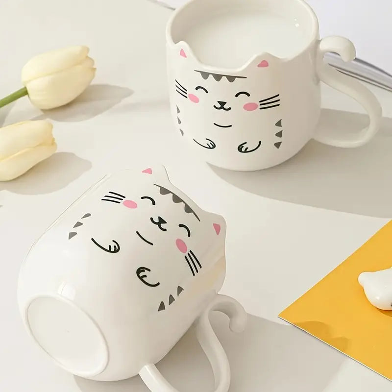 Cartoon Cat Mug - Thickened Travel Mouthwash Cup