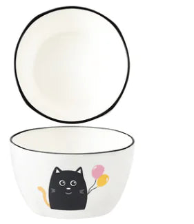 DakeCat 4.5 Inch Ceramic Cat Bowl Dish Set